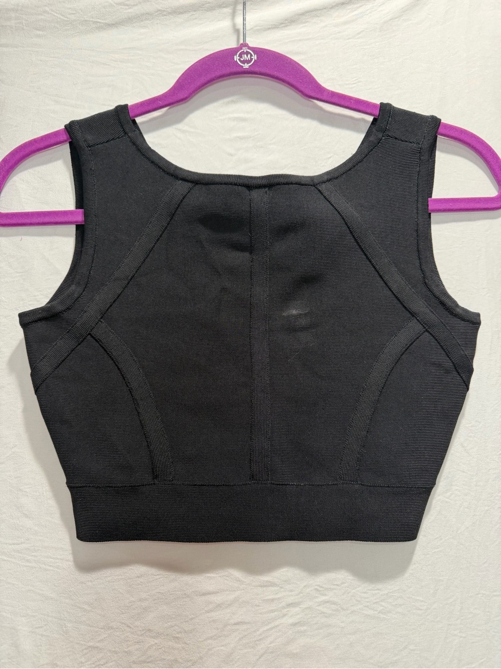 BCBGMaxAzria Black Structured Sleeveless Crop Top